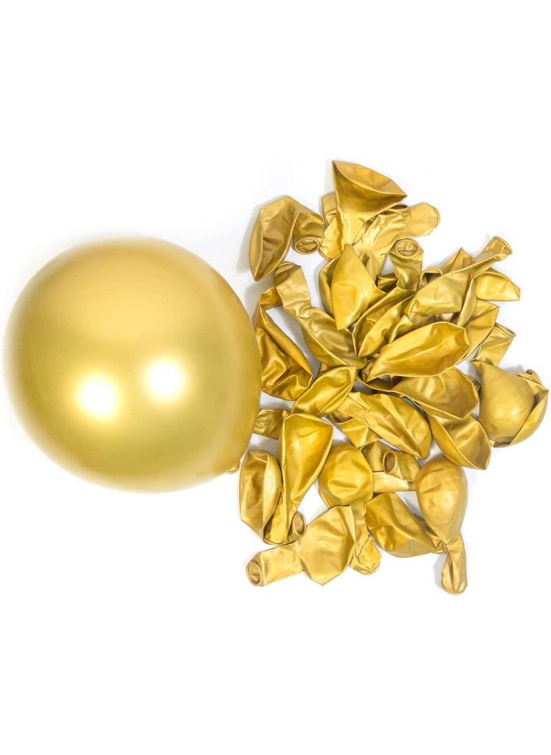 Funcart Funcart Black and Gold 8 Inches Metallic Latex Balloons Pack of 50 for 1st Birthday DecorationBachelorette Party DecorationBridal Shower Decoration  - Image 4