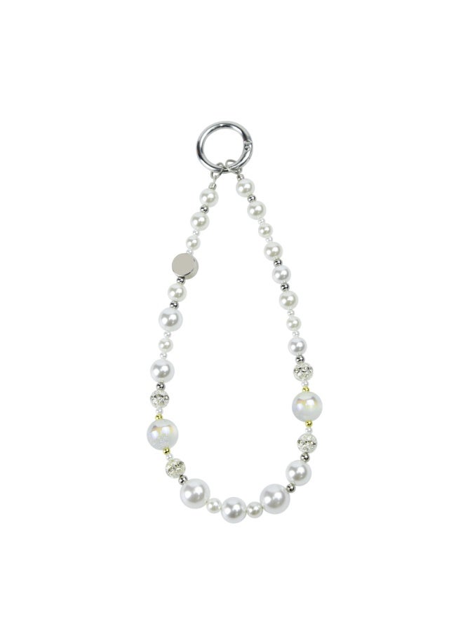 NIBEMINENT Super Cute Beaded Phone Charm – Trendy Phone Chain Wrist Strap, Shining Beads Chain Lanyard for Cell Phone