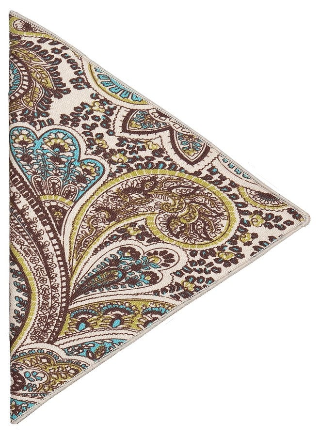 Decorative Things Cloth Napkins 100% Cotton Fabric Linen Napkins 18" x 18" Dinner Table Decor, Party Ideas, Brown, Turquoise Blue Fabric, Use with Tablecloth for Table Settings, Tablescapes Set 12 - Image 2