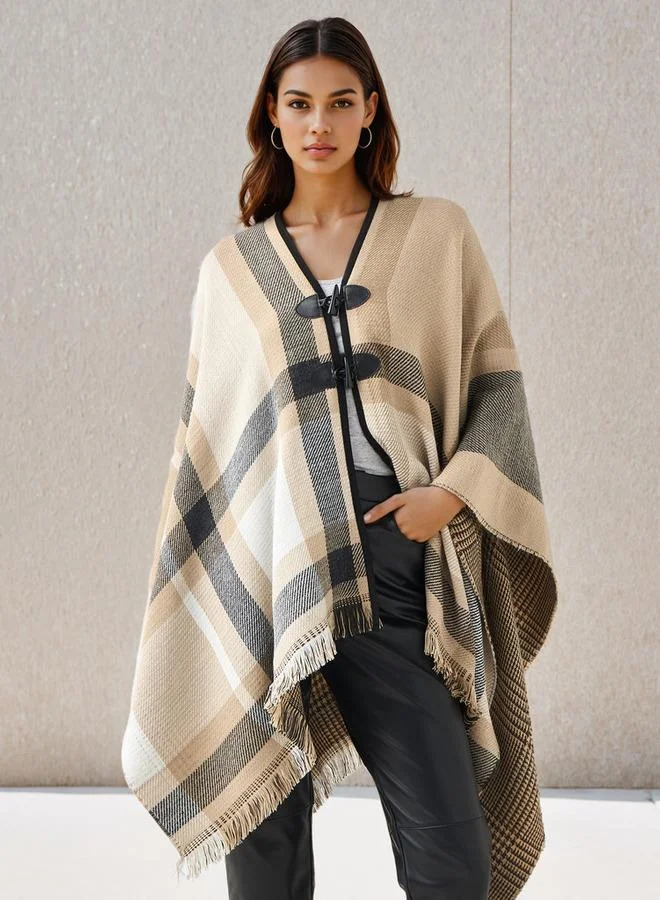 2Xtremz 2Xtremz Long Acrylic Asymmetric Reversible Poncho