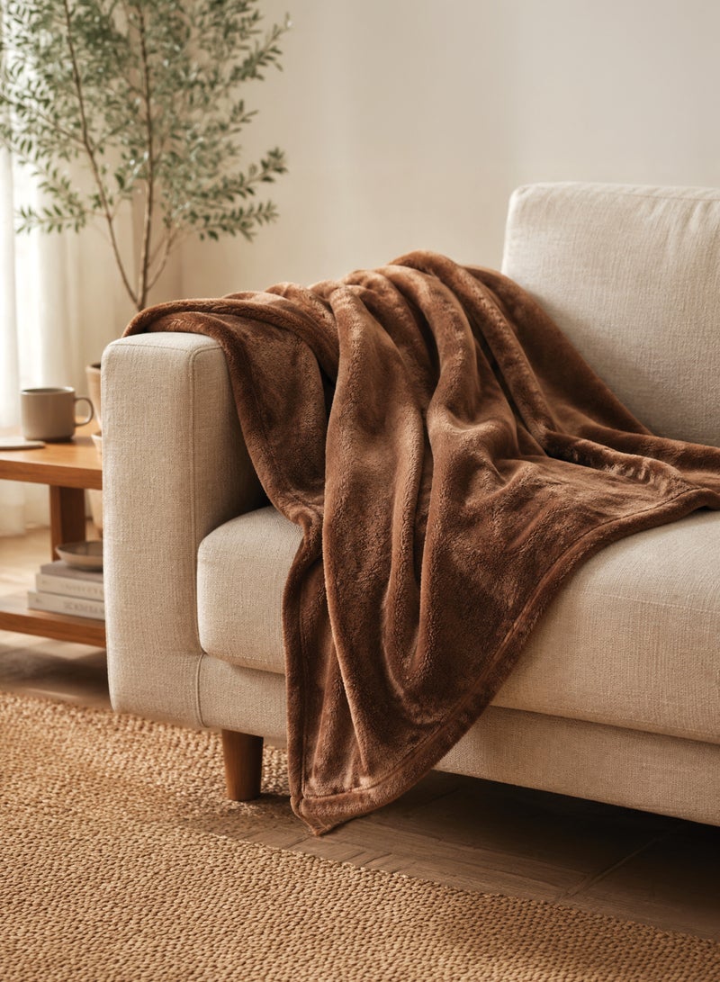 ELEGA DECOR Single Micro Fleece Flannel Double Blanket– 200x220 cm - 260 GSM, Super Plush and Comfy Throw Blanket-Solid Brown | Ultra-Soft, Lightweight & All-Season Comfort - Image 5