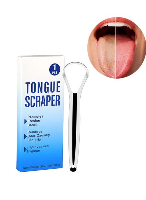 Reusable Stainless Steel Tongue Scraper  Remove Bad Breath Artifact Tongue Brush Tongue Scraper Tongue Cleaning Device Oral