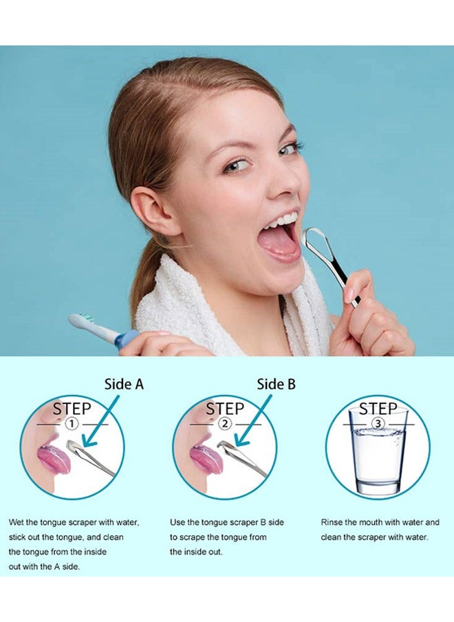 Reusable Stainless Steel Tongue Scraper  Remove Bad Breath Artifact Tongue Brush Tongue Scraper Tongue Cleaning Device Oral