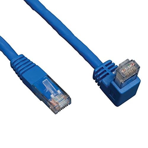 Tripp Lite Cat6 Gigabit Molded Patch Cable (RJ45 Right Angle Down M to RJ45 M) Blue, 5-ft.(N204-005-BL-DN) - Image 1
