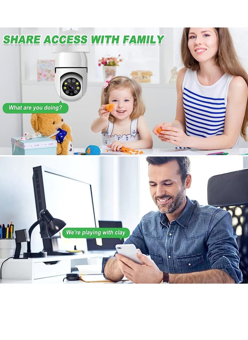 ELTRAZONE - 360 Degree Security Cameras Wireless Outdoor, 2.4GHz & 5G WiFi Light Bulb Camera, 1080p Wireless Cameras for Home Security, Indoor Security Camera System, Motion Detection - Image 1