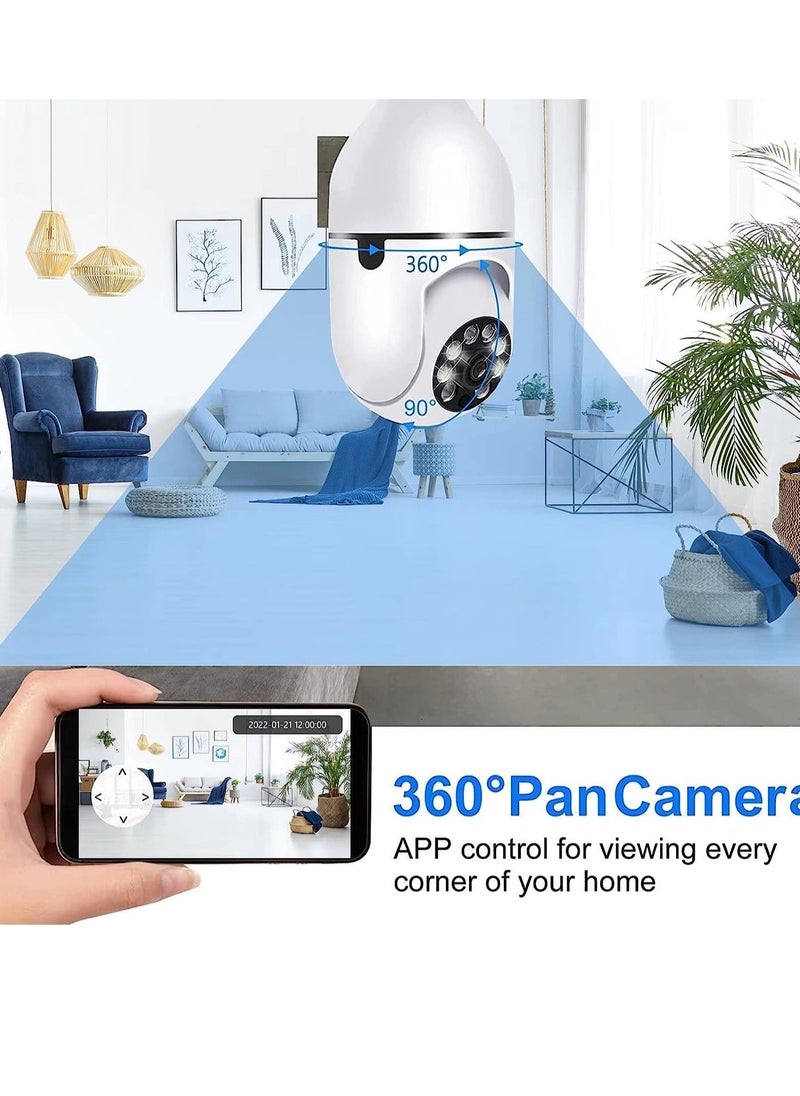 ELTRAZONE - 360 Degree Security Cameras Wireless Outdoor, 2.4GHz & 5G WiFi Light Bulb Camera, 1080p Wireless Cameras for Home Security, Indoor Security Camera System, Motion Detection - Image 1