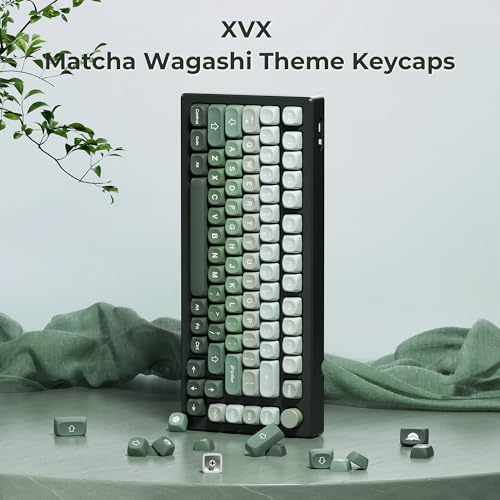 HITIME XVX Matcha Wagashi PBT Keycaps-MOA Keycap, Custom Keyboard Keycaps 60 65 75 100 Percent, 5 Side Dye Sublimation Keycap, 132 Keys Key caps Set for Cherry Gateron MX Switches Keyboards, Gradient Green - Image 2