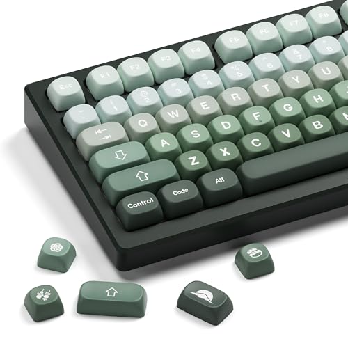 HITIME XVX Matcha Wagashi PBT Keycaps-MOA Keycap, Custom Keyboard Keycaps 60 65 75 100 Percent, 5 Side Dye Sublimation Keycap, 132 Keys Key caps Set for Cherry Gateron MX Switches Keyboards, Gradient Green - Image 1
