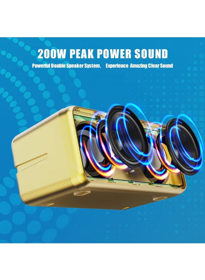 SDRD Karaoke Machine for Adults and Kids,Portable Bluetooth Speaker with 2 UHF Wireless Microphones Karaoke Speaker pa System with Colorful Gradient LED Lights for Home Parties,Wedding - Image 3