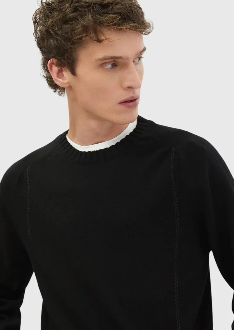 RAMSEY Black Knitwear Sweatshirt