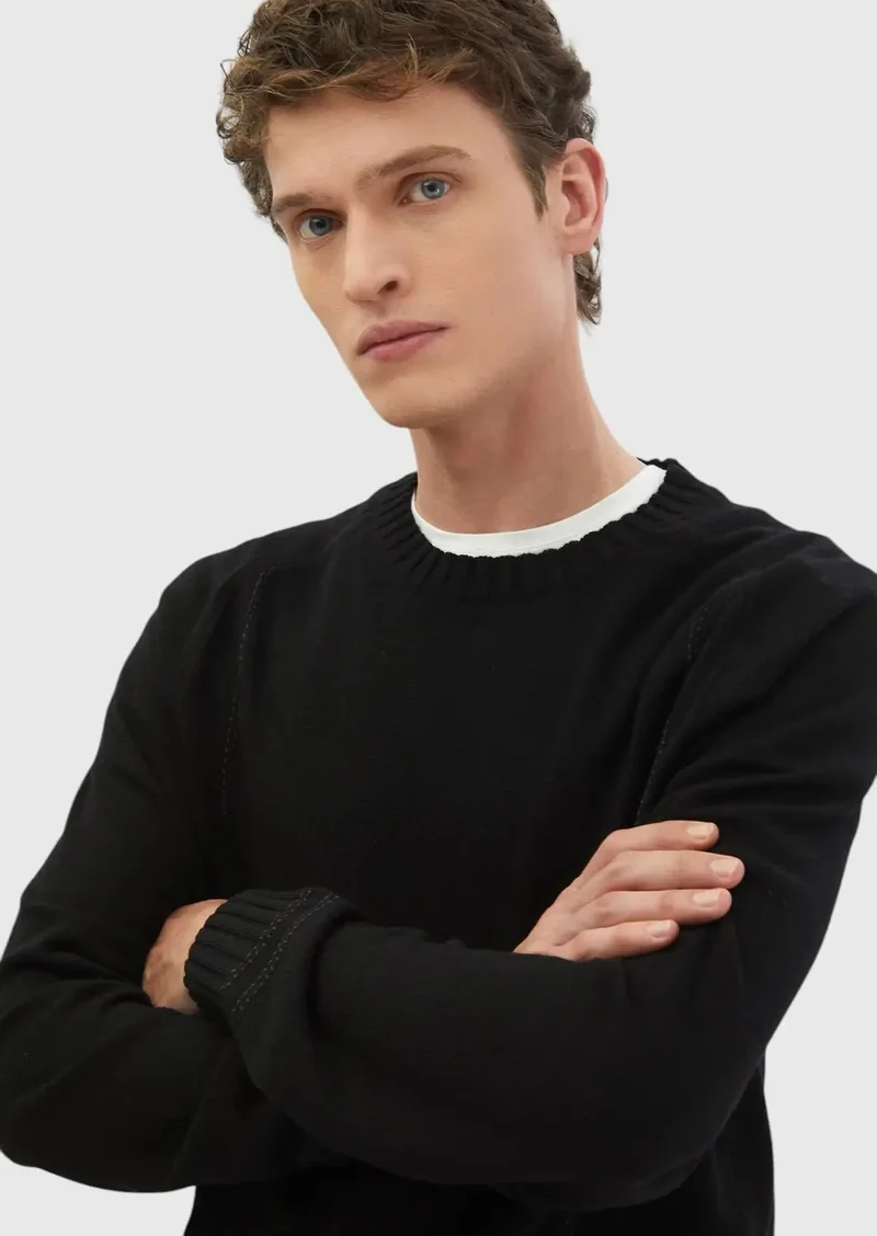 RAMSEY Black Knitwear Sweatshirt