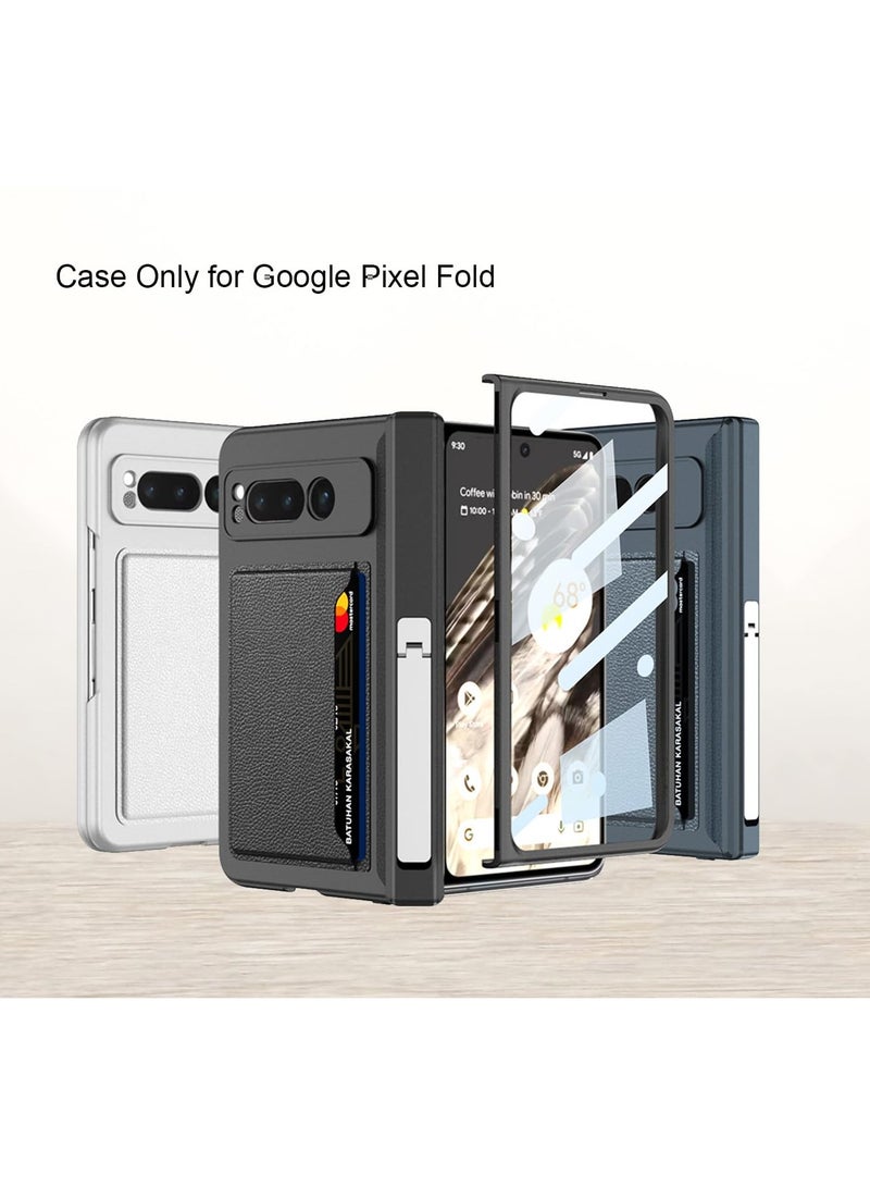 SYOSI حافظة SYOSI لهاتف Google Pixel Fold، مع واقي شاشة، وحماية المفصلة المغناطيسية وفتحات البطاقات، وحامل معدني مدمج، ومتوافق مع الشحن اللاسلكي - Image 2