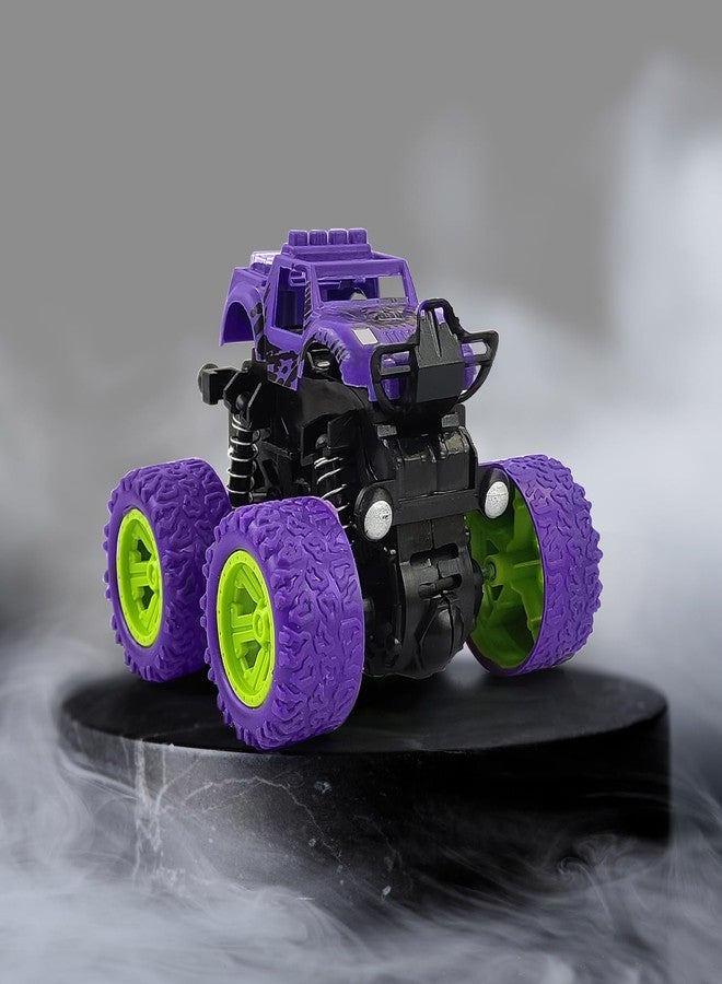 NHR 4WD 360 Degree Mini Monster Trucks Friction Powered Cars for Kids Big Rubber Tires Baby Boys Super Cars Blaze Truck for Kids Gifts Toys (assorted, Pack of: 1) - Image 1