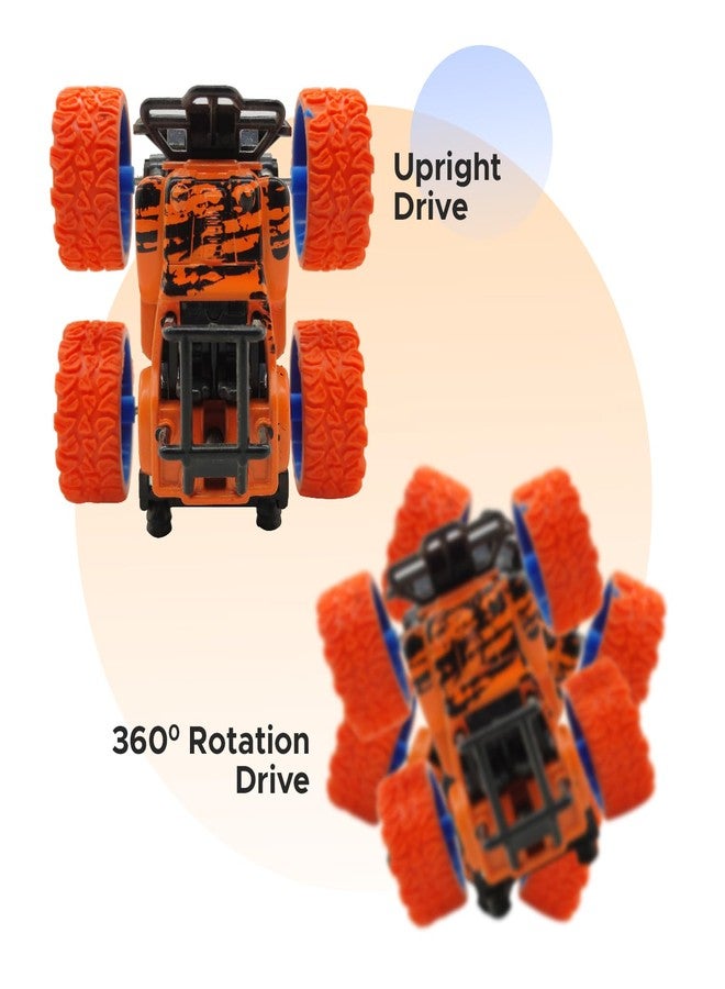 NHR 4WD 360 Degree Mini Monster Trucks Friction Powered Cars for Kids Big Rubber Tires Baby Boys Super Cars Blaze Truck for Kids Gifts Toys (assorted, Pack of: 1) - Image 4
