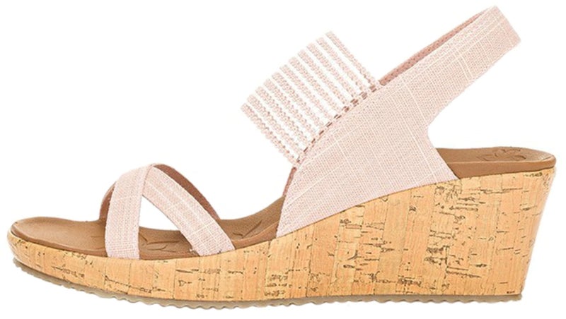 Skechers Cali Womens Beverlee-High Tea Wedge Sandal,pink,10 M US - Image 4