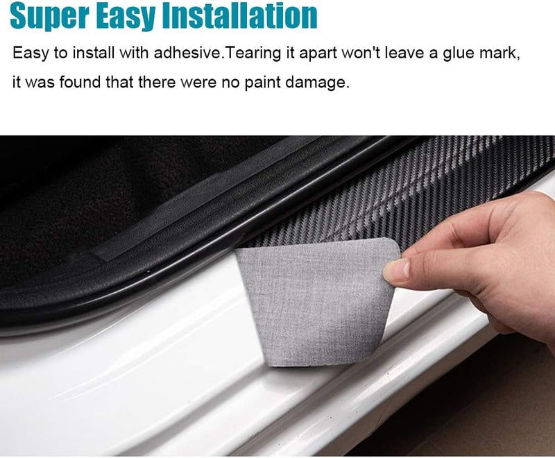 LEXLEY Carbon Fiber Style Leather Door Sill Protector for Mazda 2023 CX-50 - 4PCS - Image 4