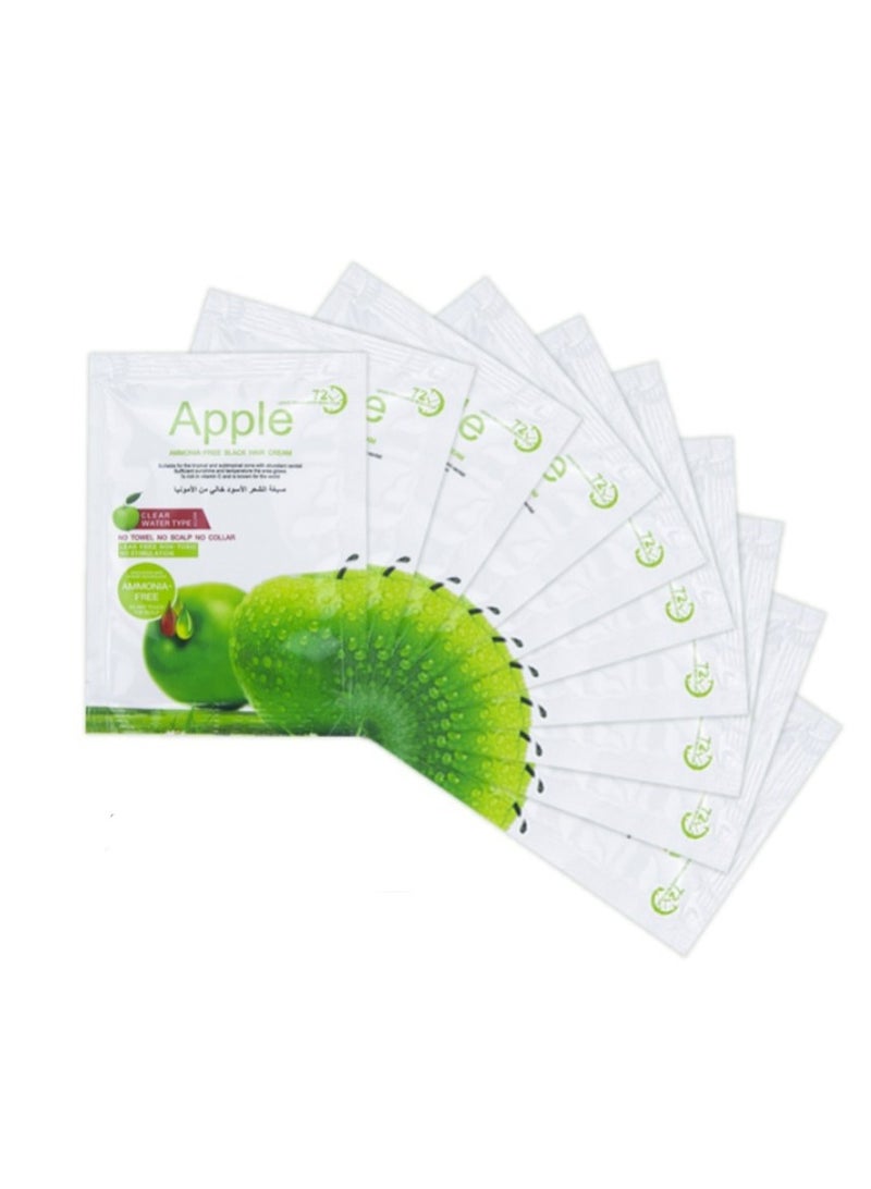 Apple 72hr Apple Ammonia Free Dye Shampoo Brown Color Sachet Pack of 30ml x 10 - Image 1