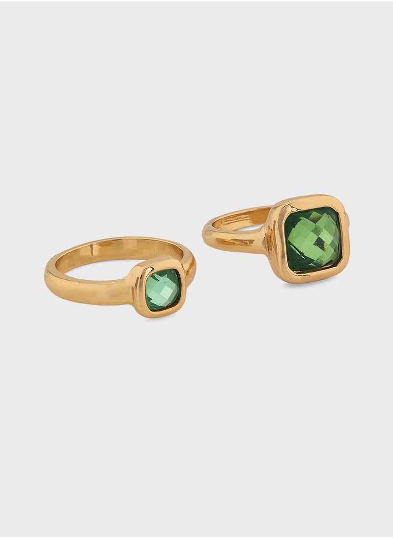 ELLA 2 Pack Mix Stone Ring  - Image 1