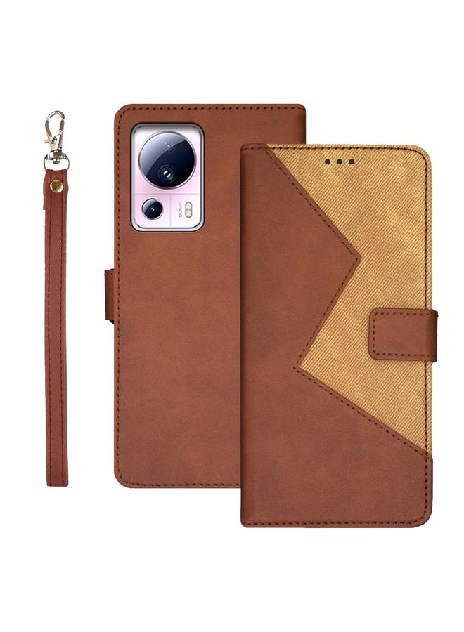 The Bros Case For Xiaomi 13 Lite Two-color Splicing Leather Phone Case