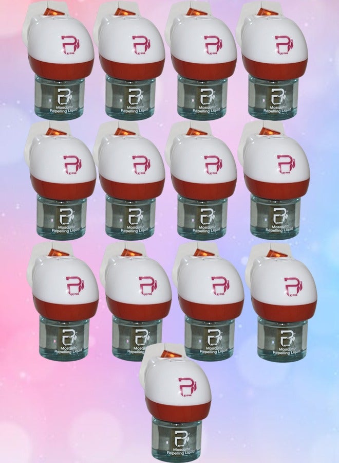 PYRON 13 Pieces Electric mosquito killer device with free 360 hour refill liquid 1 bottle of 45 ml with a floral fragrance - Image 1