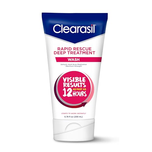 Clearasil Rapid Rescue Deep Treatment Acne Face Wash, Maximum Strenght with 2% Salicylic Acid Acne Medication, Acne Facial Cleanser, 6.78 fl oz - Image 1