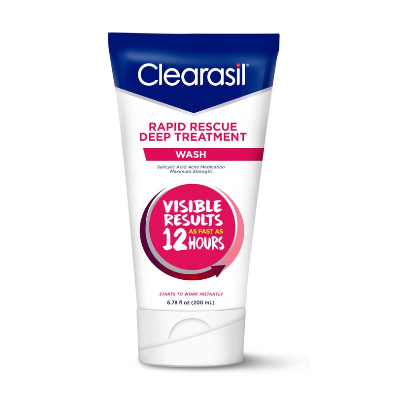 Clearasil Rapid Rescue Deep Treatment Acne Face Wash, Maximum Strenght with 2% Salicylic Acid Acne Medication, Acne Facial Cleanser, 6.78 fl oz - Image 3