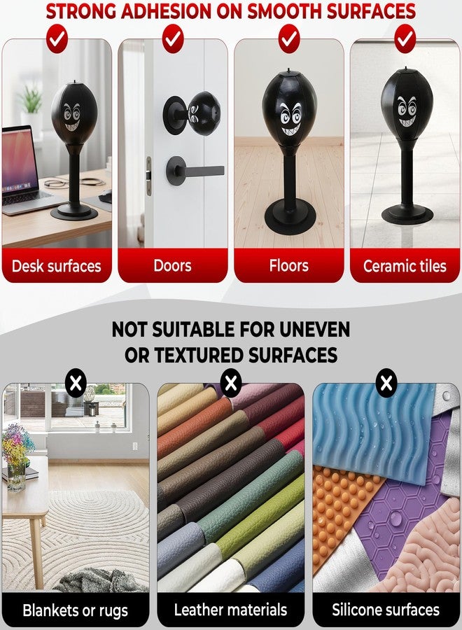 KH866 Desktop Punching Bag, Small Relaxing Rage Punch Bag for Stress Relief, Upgraded Strong Suction Cup and All-Around Foam Spring, Portable Tabletop Boxing Ball for Adults, Youth, Office, Home, Friends - Image 4