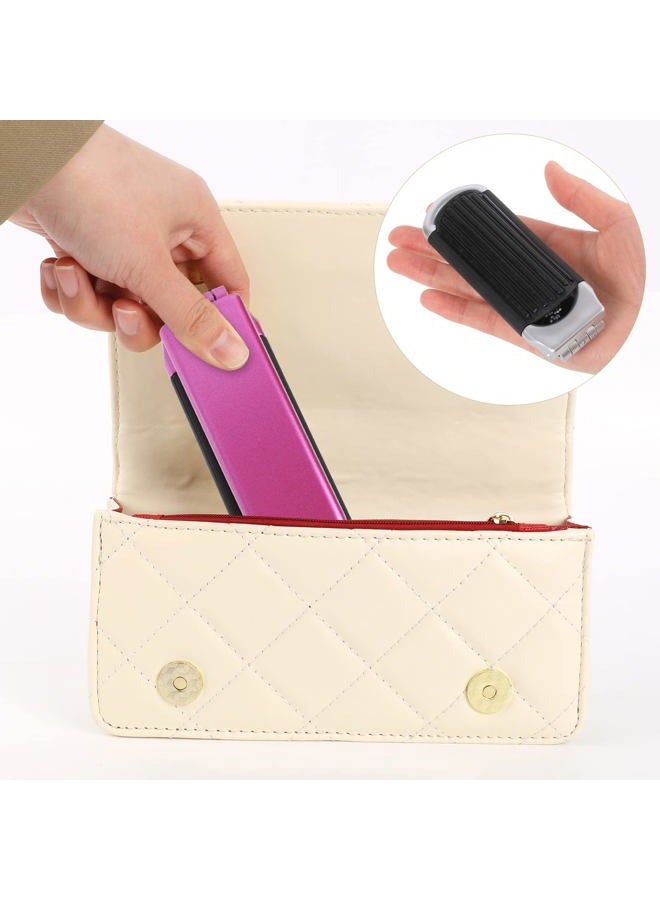 Sliverdew Travel Hair Brush, 2 Pieces, Folding Hair Brush with Mirror, Compact Hair Comb, Portable, Collapsible Pocket Brush, Small, for Women, Silver & Purple - Image 3