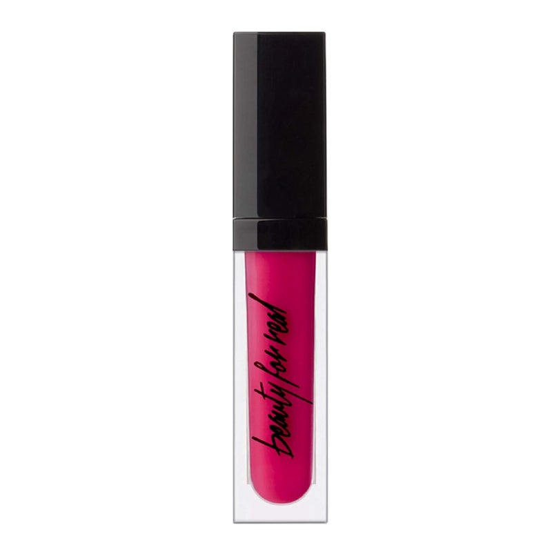 Beauty For Real Beauty For Real Lip Cream + Color, Hotter Than Miami - Rich Vibrant Magenta - Long-Wear, Moisturizing Formula - Cupuacu Butter, Organic Neroli & Mandarin Oil - With Mirror & LED Light - 0.15 fl oz