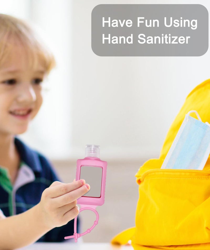 BdelrinQue 4Pcs Sanitizer Holder for Bags, Sanitizer Keychain, Dispensing Bottle Silicone Sleeve, Travel Size Leakproof Squeeze Bottles Suitable for Travel, Gym, Outdoor(Empty Bottle) - Image 3