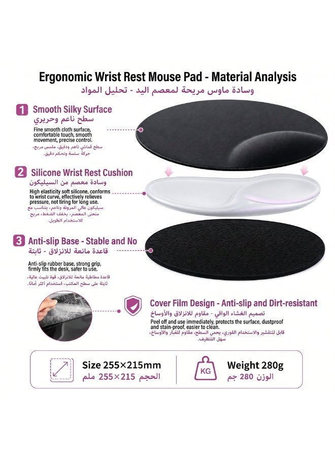 Ergonomic 3D Anime Gaming Mouse Pad with Soft Silicone Wrist Rest, Anti-Slip Base Desk Mat for PC & Laptop (255x215mm) - Image 4