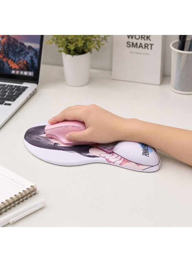 Ergonomic 3D Anime Gaming Mouse Pad with Soft Silicone Wrist Rest, Anti-Slip Base Desk Mat for PC & Laptop (255x215mm) - Image 2