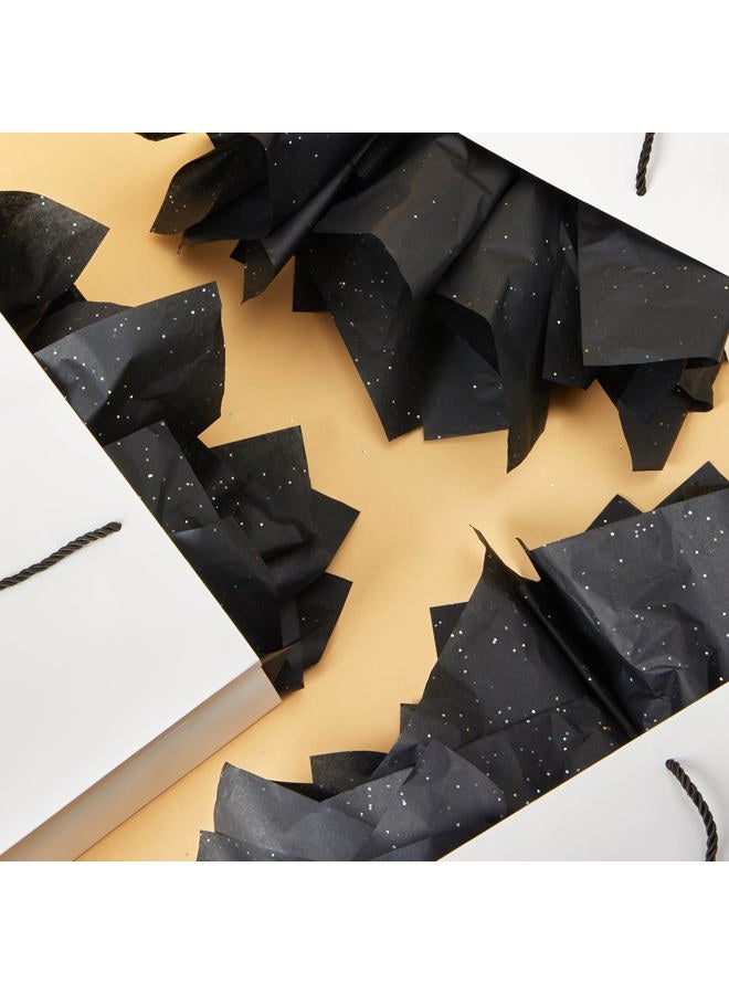 SUNCOLOR 36 Sheets Glitter Black Tissue Paper for Gift Bags – 20 x 20 inch Sparkling Wrapping Tissue for Halloween, Crafts & Party Packaging - Image 4