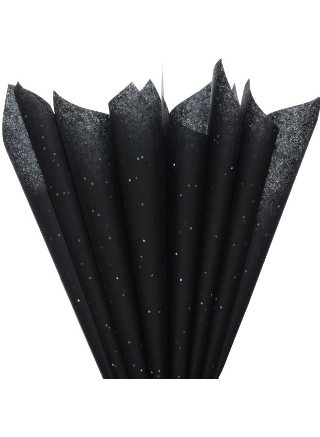 SUNCOLOR 36 Sheets Glitter Black Tissue Paper for Gift Bags – 20 x 20 inch Sparkling Wrapping Tissue for Halloween, Crafts & Party Packaging - Image 1