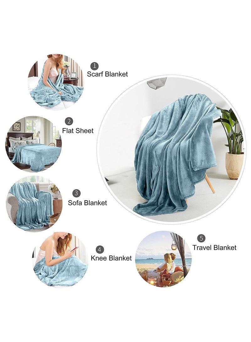 بيير دونا بطانيات من الصوف الفاخر خفيفة الوزن ومضادة للكهرباء الساكنة وبطانية حرارية مثالية للأريكة بطانية مريحة لغرفة المعيشة والسرير والأريكة 200 سم في 150 سم - Image 2