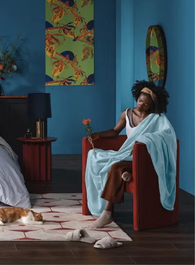 بيير دونا بطانيات من الصوف الفاخر خفيفة الوزن ومضادة للكهرباء الساكنة وبطانية حرارية مثالية للأريكة بطانية مريحة لغرفة المعيشة والسرير والأريكة 200 سم في 150 سم - Image 4