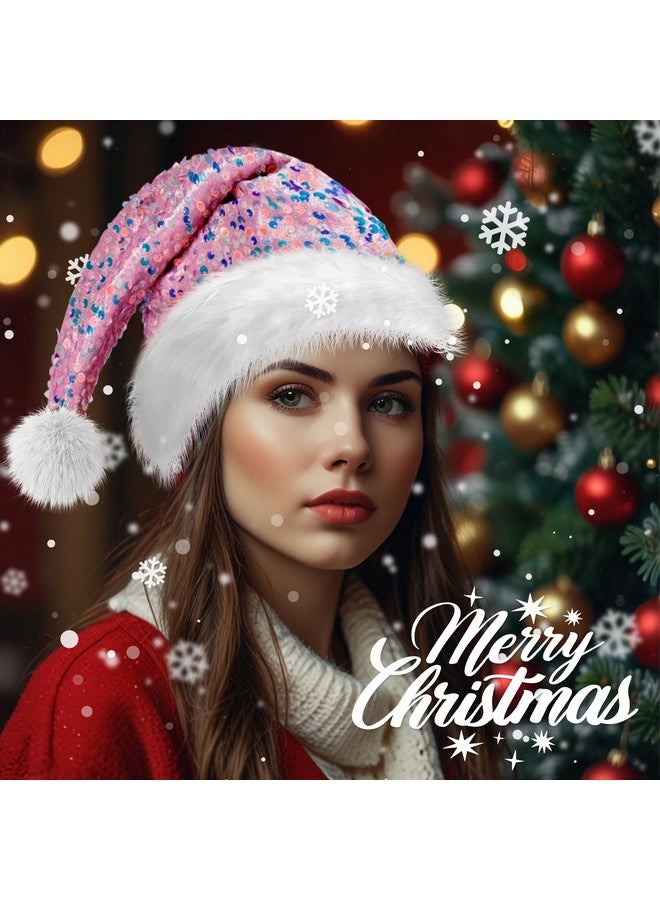 BleSky BleSky Sequin Santa Hat for Adults, Bling Christmas Santa Hat Party Hat for New Year Xmas Festival Party - Image 4