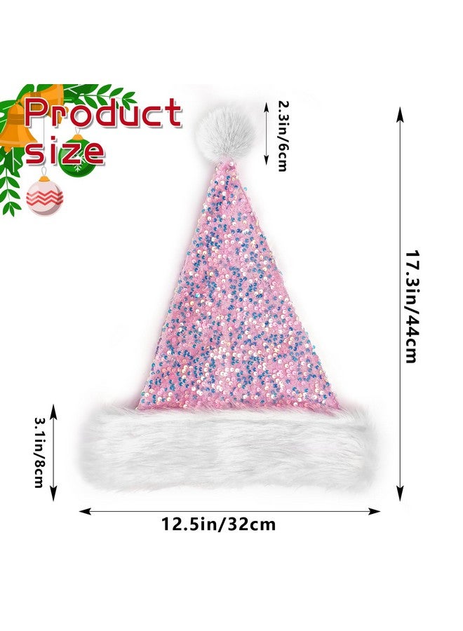 BleSky BleSky Sequin Santa Hat for Adults, Bling Christmas Santa Hat Party Hat for New Year Xmas Festival Party - Image 3