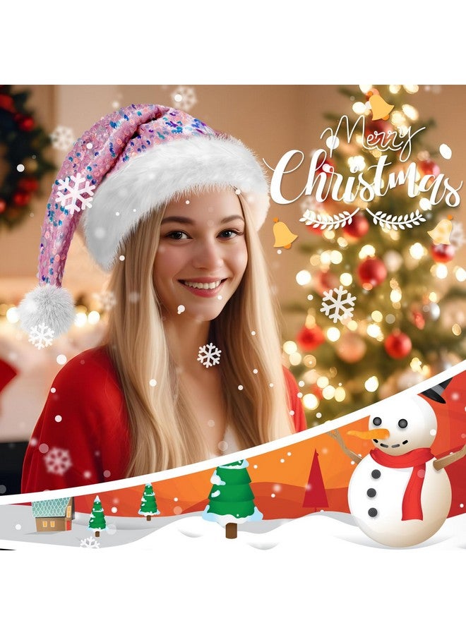 BleSky BleSky Sequin Santa Hat for Adults, Bling Christmas Santa Hat Party Hat for New Year Xmas Festival Party - Image 2