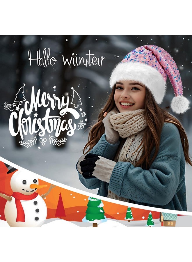 BleSky BleSky Sequin Santa Hat for Adults, Bling Christmas Santa Hat Party Hat for New Year Xmas Festival Party - Image 5
