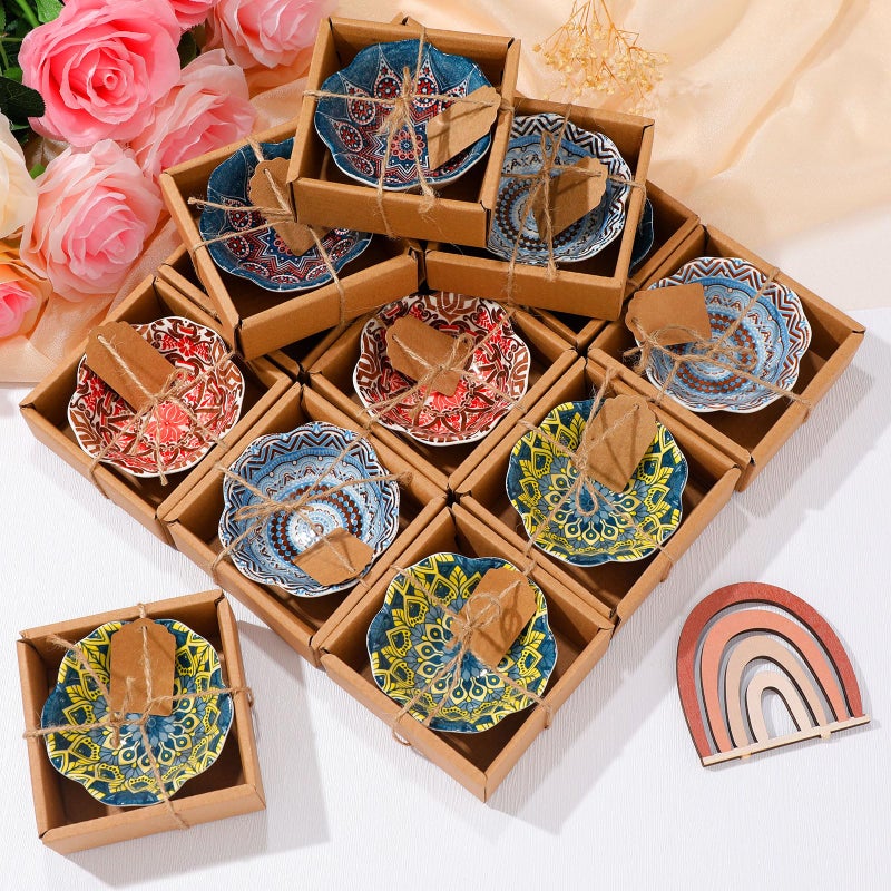 Yoande Mexican Wedding Favors for Guests Bulk 33 Inches Small Ceramic Bowl Mexican Salsa Bowl Dipping Boho Pottery Dishes for Bridal Shower Gifts Rustic Souvenirs24 Pcs