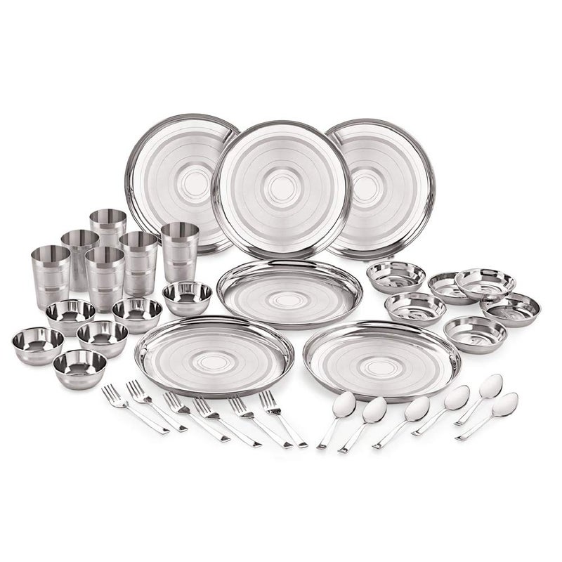 Neelam Stainless Steel Dinner Set (Set of 36 Pcs Diamond) - Image 1