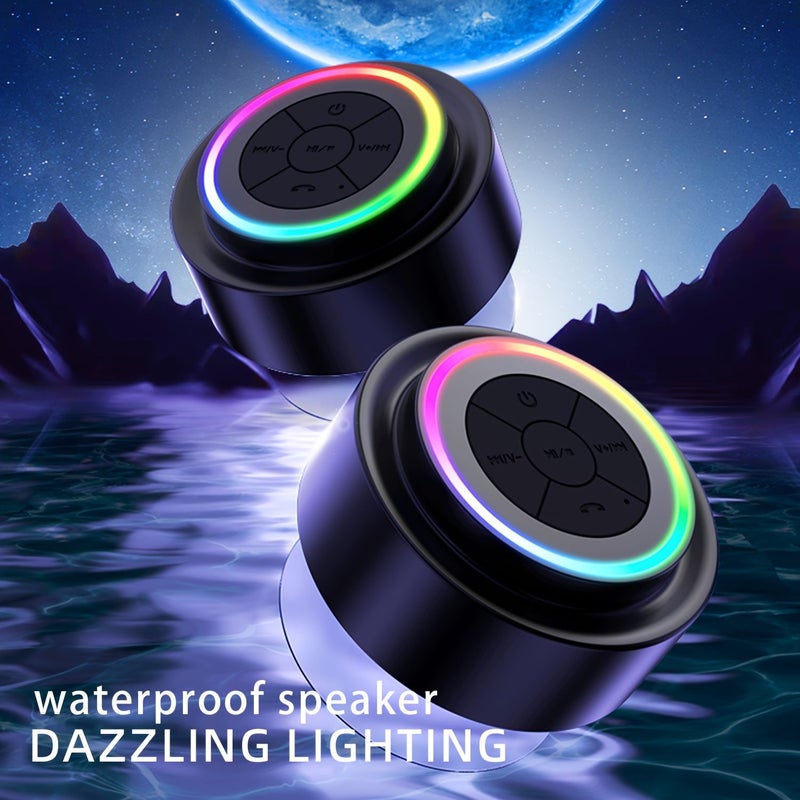 Black Shower Speaker With RGB Lights Built In Mic Type C - Image 4