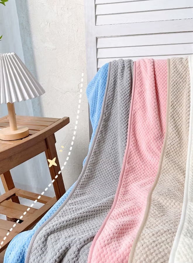 3 Pcs Towel Set Bathroom Face Hair Bath Towel Set Soft Towel Fast Absorbent Skin-friendly and Soft Includes Bath Face and Hair Towel (Pink) - Image 1