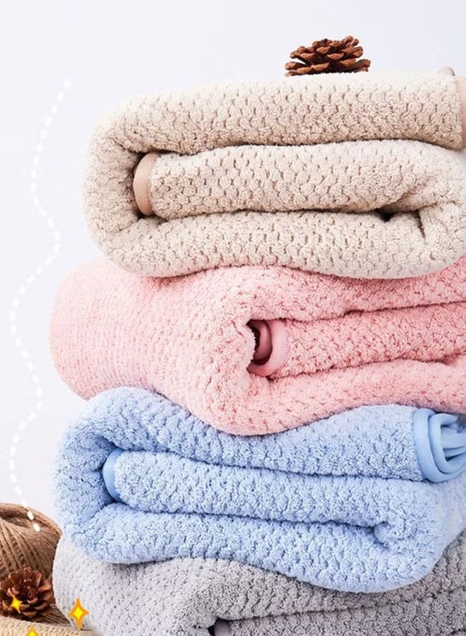 3 Pcs Towel Set Bathroom Face Hair Bath Towel Set Soft Towel Fast Absorbent Skin-friendly and Soft Includes Bath Face and Hair Towel (Pink) - Image 4