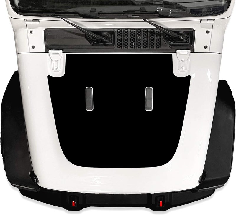 Factory Crafts Matte Black Hood Graphics Kit Vinyl Decal Wrap for Jeep Gladiator 2019-2021 and Wrangler JL JLU JT 2018-2021 - Image 1