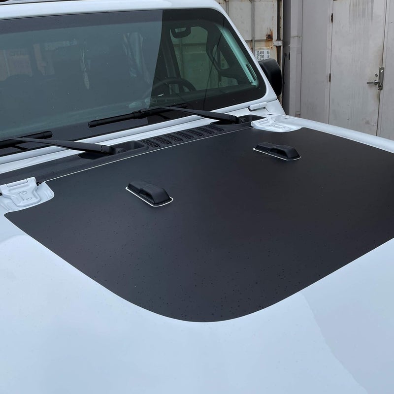 Factory Crafts Matte Black Hood Graphics Kit Vinyl Decal Wrap for Jeep Gladiator 2019-2021 and Wrangler JL JLU JT 2018-2021 - Image 3
