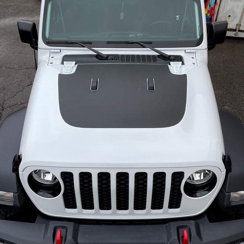 Factory Crafts Matte Black Hood Graphics Kit Vinyl Decal Wrap for Jeep Gladiator 2019-2021 and Wrangler JL JLU JT 2018-2021 - Image 4