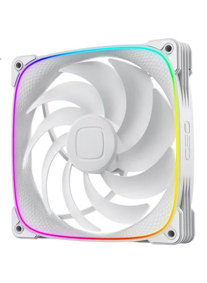 Geometricfuture Dragon Scale 2503W-14Cm Case Fan, Cooling Fan 14Cm, Argb Light Synchronization, Pwm Speed Control, Smart Daisy-Chain, White, Forward, Triple Pack - Image 3