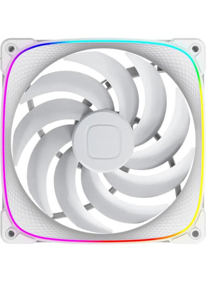 Geometricfuture Dragon Scale 2503W-14Cm Case Fan, Cooling Fan 14Cm, Argb Light Synchronization, Pwm Speed Control, Smart Daisy-Chain, White, Forward, Triple Pack - Image 1